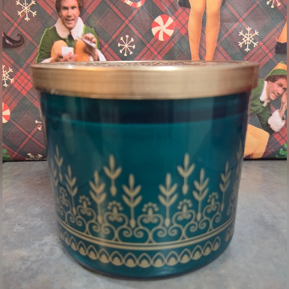 🆕️Bath & Body Works Cardamom & Suede Candle - Teal & Gold🔷️ - Picture 5 of 7